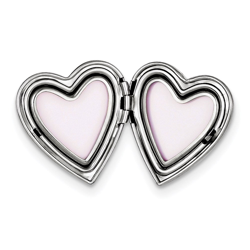 Sterlingsilber Rhodiniert Mama mit Emaille Blume 20mm Falling Herz Locke