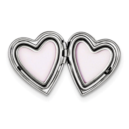 Sterlingsilber Rhodiniert Mama mit Emaille Blume 20mm Falling Herz Locke