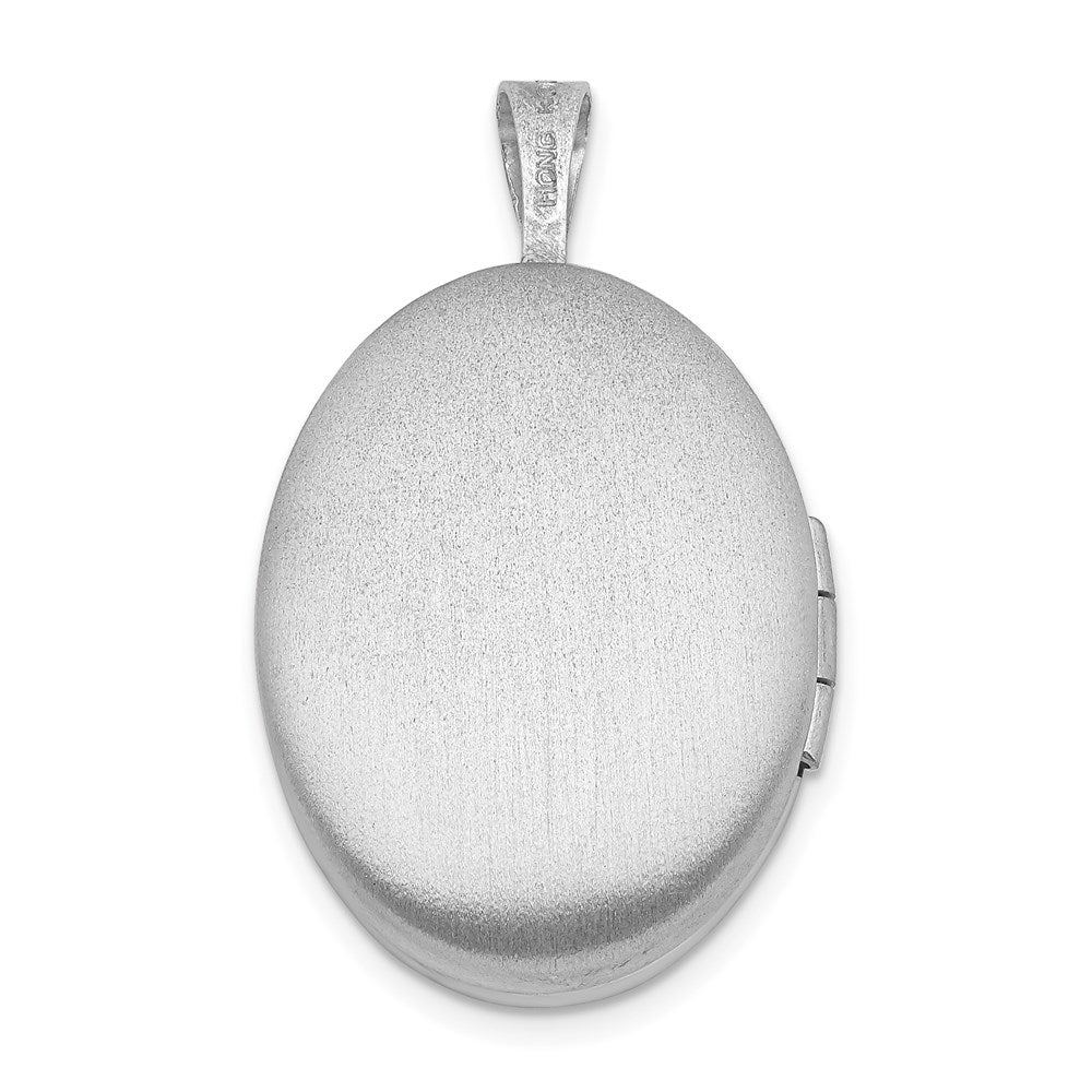 Sterlingsilber Rhodiniert Emailliert Rosa Schleife 19mm Oval Medaillon