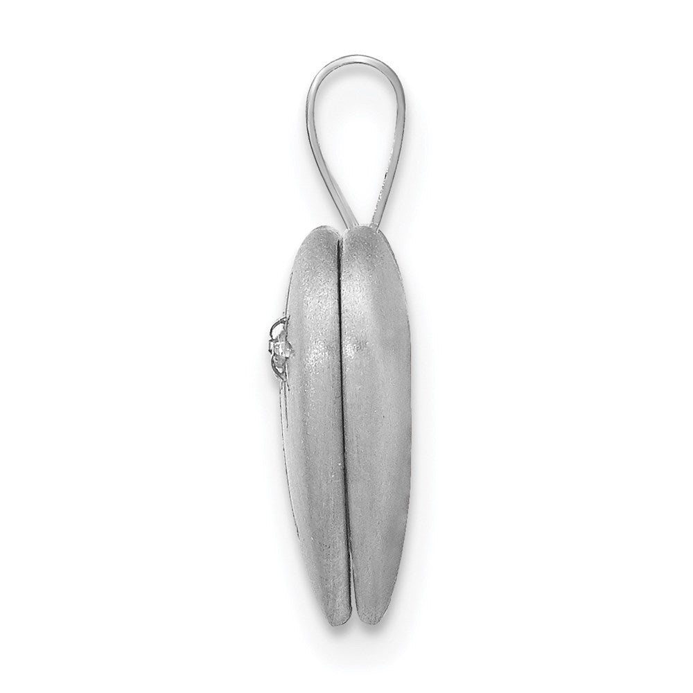 Sterlingsilber Rhodium & Vergoldet Diamant Engel 12mm Herz Medaillon