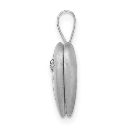 Sterlingsilber Rhodium & Vergoldet Diamant Engel 12mm Herz Medaillon