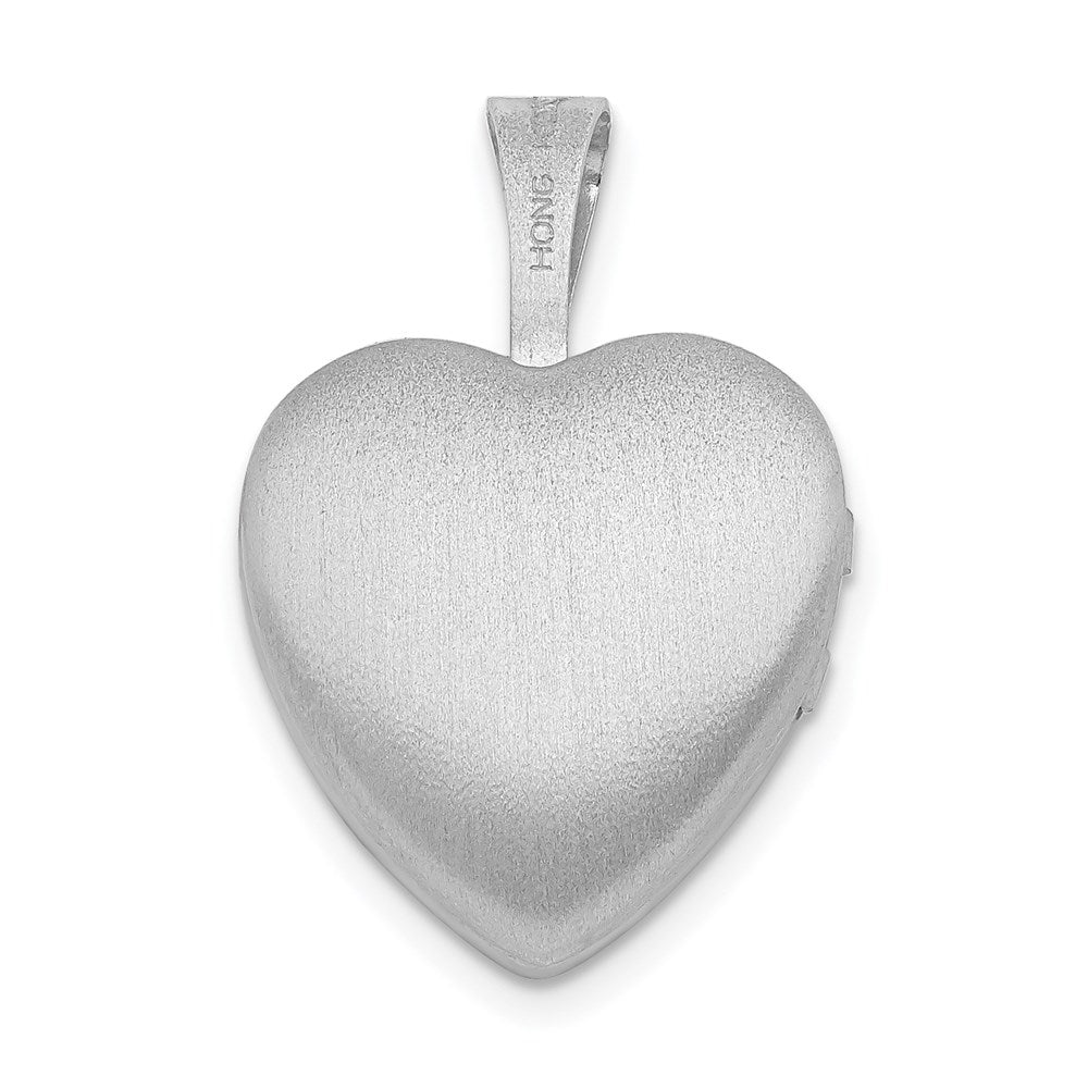 Sterlingsilber Rhodium & Vergoldet Diamant Engel 12mm Herz Medaillon