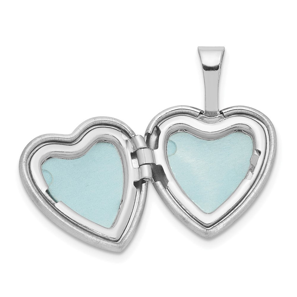 Sterlingsilber Rhodium & Vergoldet Diamant Engel 12mm Herz Medaillon