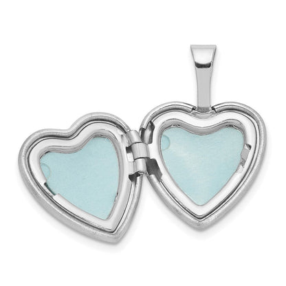 Sterlingsilber Rhodium & Vergoldet Diamant Engel 12mm Herz Medaillon