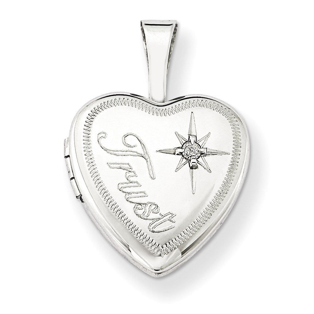 Sterlingsilber & Diamant Trust 12mm Herz Medaillon