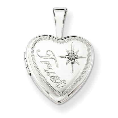 Sterlingsilber & Diamant Trust 12mm Herz Medaillon