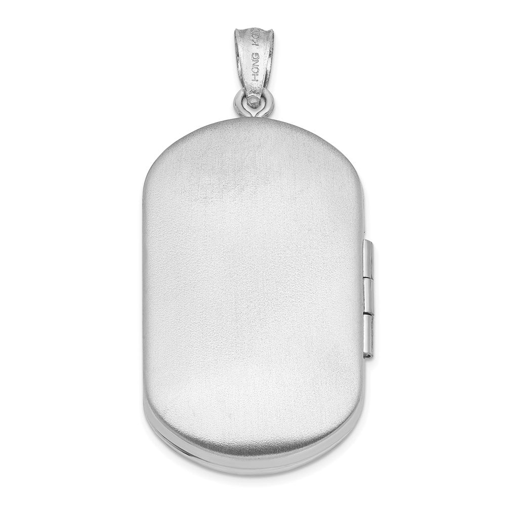 Sterlingsilber Rhodiniert Kreuz Rectangular Medaillon