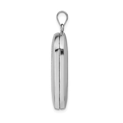 Sterlingsilber Rhodiniert 30mm Footprints Rectangular Medaillon