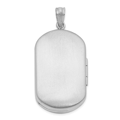 Sterlingsilber Rhodiniert 30mm Footprints Rectangular Medaillon