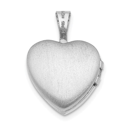 Sterlingsilber Rhodiniert Kreuz mit Emaille Blumen 12mm Herz Medaillon