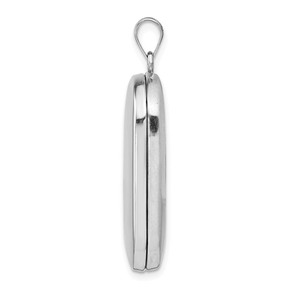 Sterlingsilber Rhodiniert Poliert Rectangular Medaillon