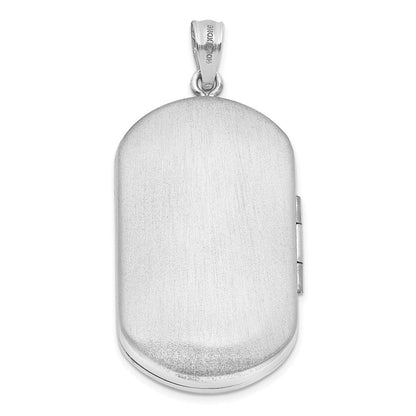 Sterlingsilber Rhodiniert Poliert Rectangular Medaillon