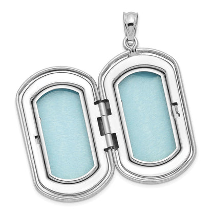 Sterlingsilber Rhodiniert Poliert Rectangular Medaillon