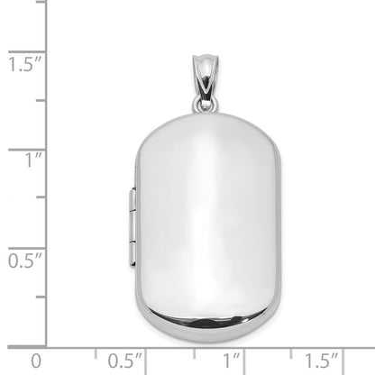 Sterlingsilber Rhodiniert Poliert Rectangular Medaillon