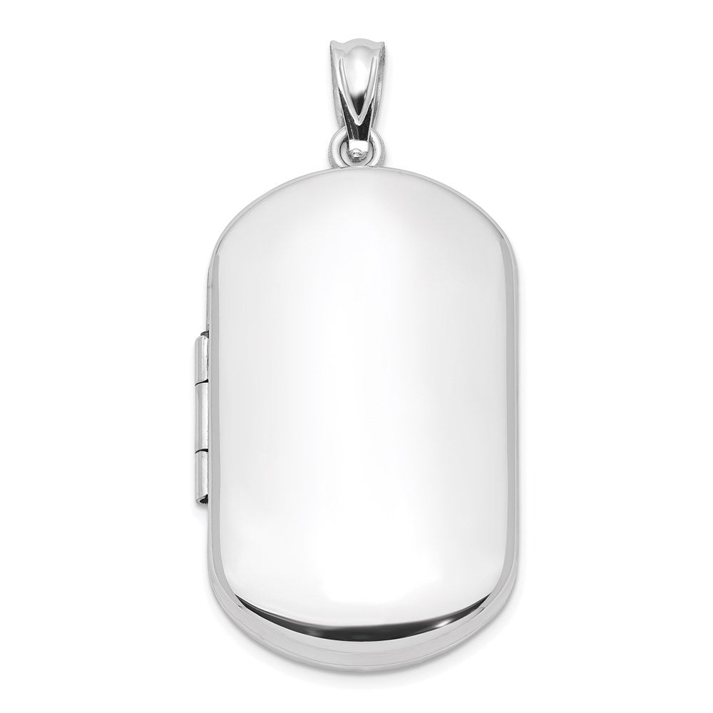 Sterlingsilber Rhodiniert Poliert Rectangular Medaillon