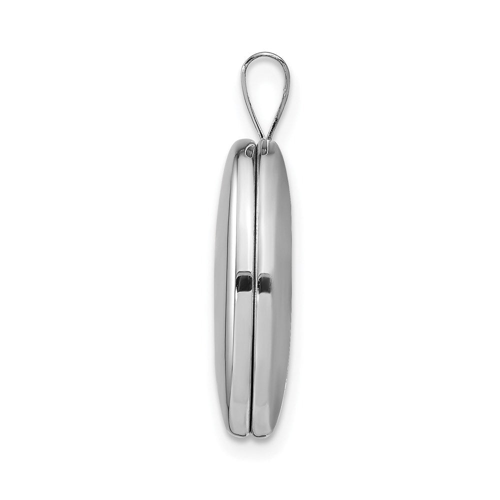 Sterlingsilber Rhodiniert 20mm Poliert Oval Medaillon