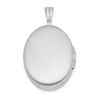 Sterlingsilber Rhodiniert 20mm Poliert Oval Medaillon