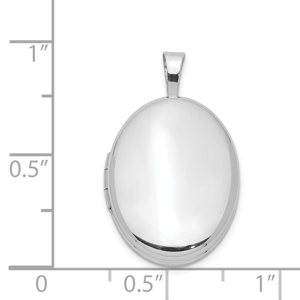 Sterlingsilber Rhodiniert 20mm Poliert Oval Medaillon
