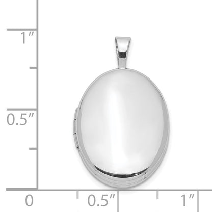 Sterlingsilber Rhodiniert 20mm Poliert Oval Medaillon