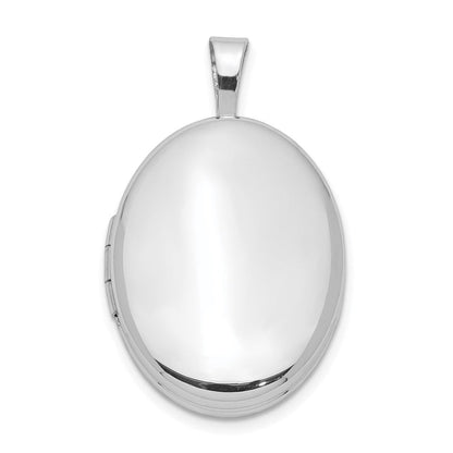 Sterlingsilber Rhodiniert 20mm Poliert Oval Medaillon