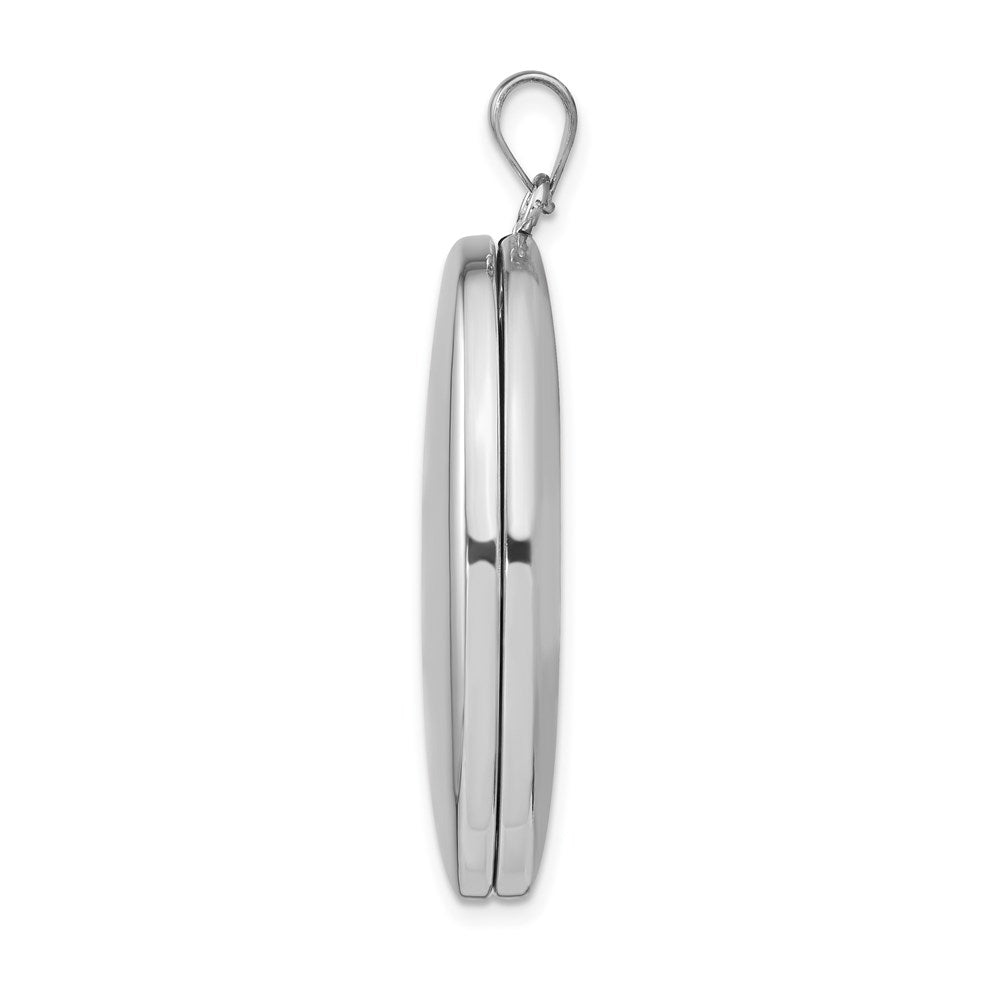 Sterlingsilber Rhodiniert Poliert 34mm Oval Medaillon