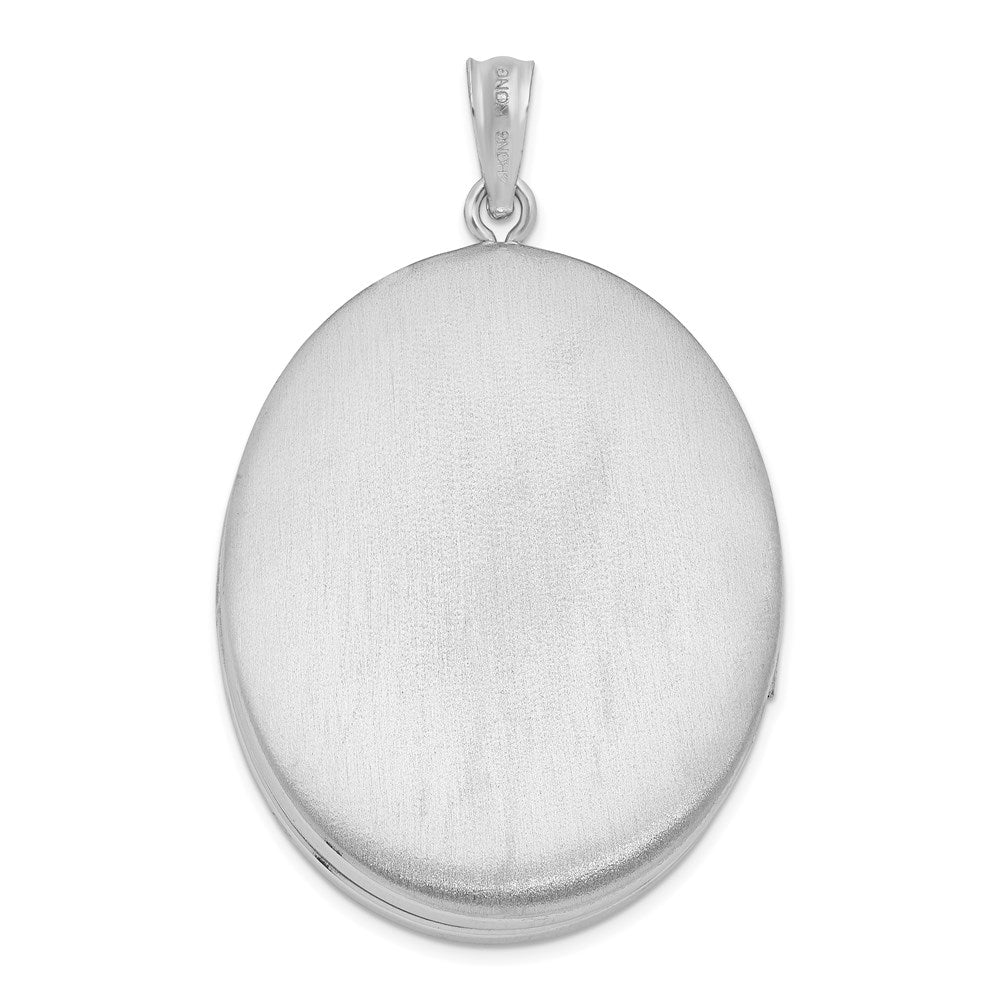 Sterlingsilber Rhodiniert Poliert 34mm Oval Medaillon