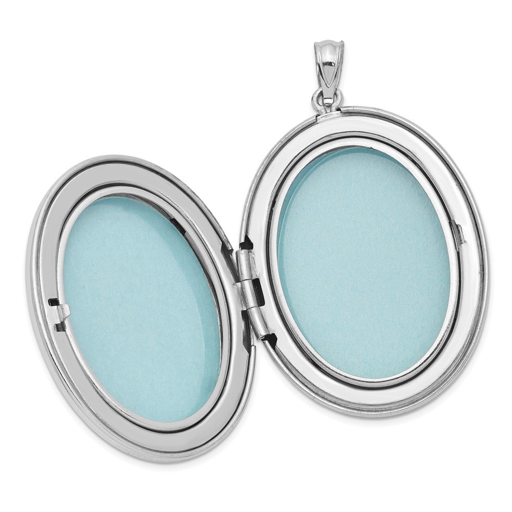 Sterlingsilber Rhodiniert Poliert 34mm Oval Medaillon