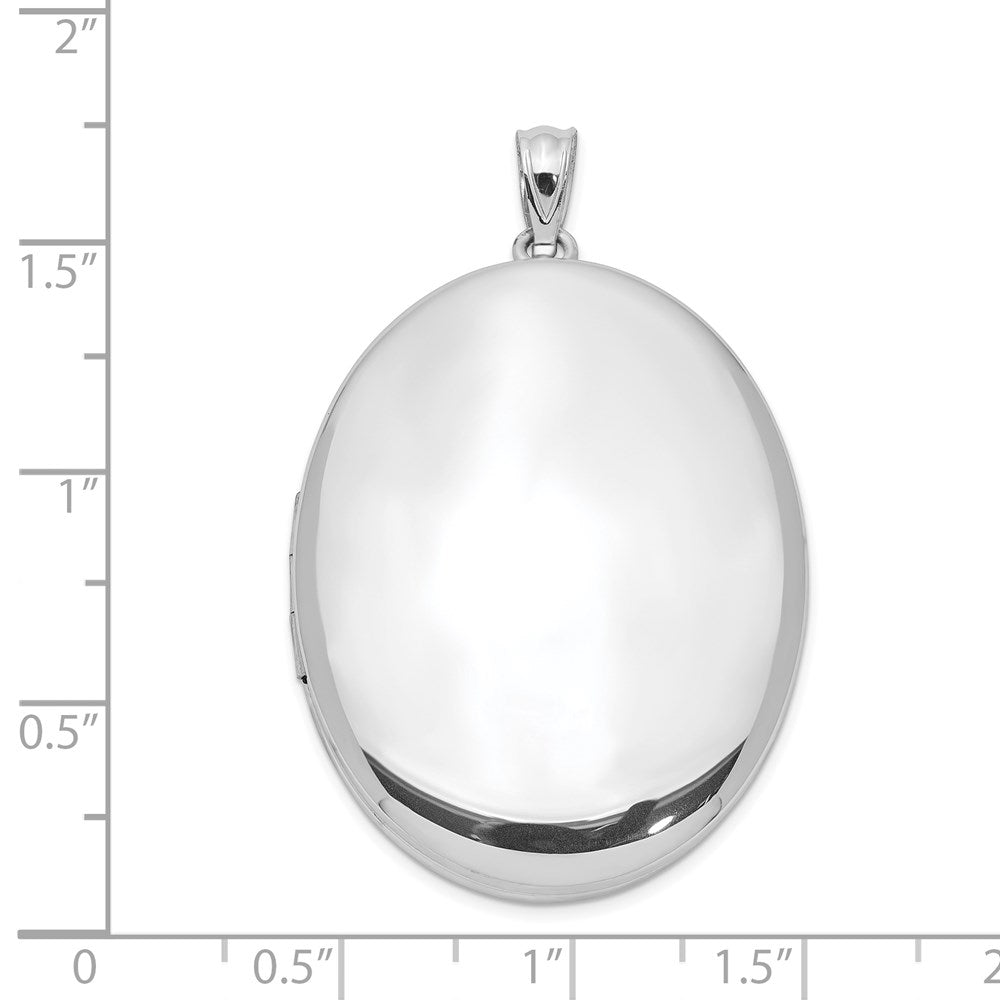Sterlingsilber Rhodiniert Poliert 34mm Oval Medaillon