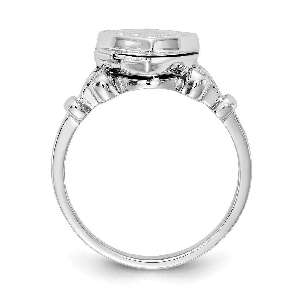 Sterlingsilber Rhodiniert 10mm Medaillon Ring