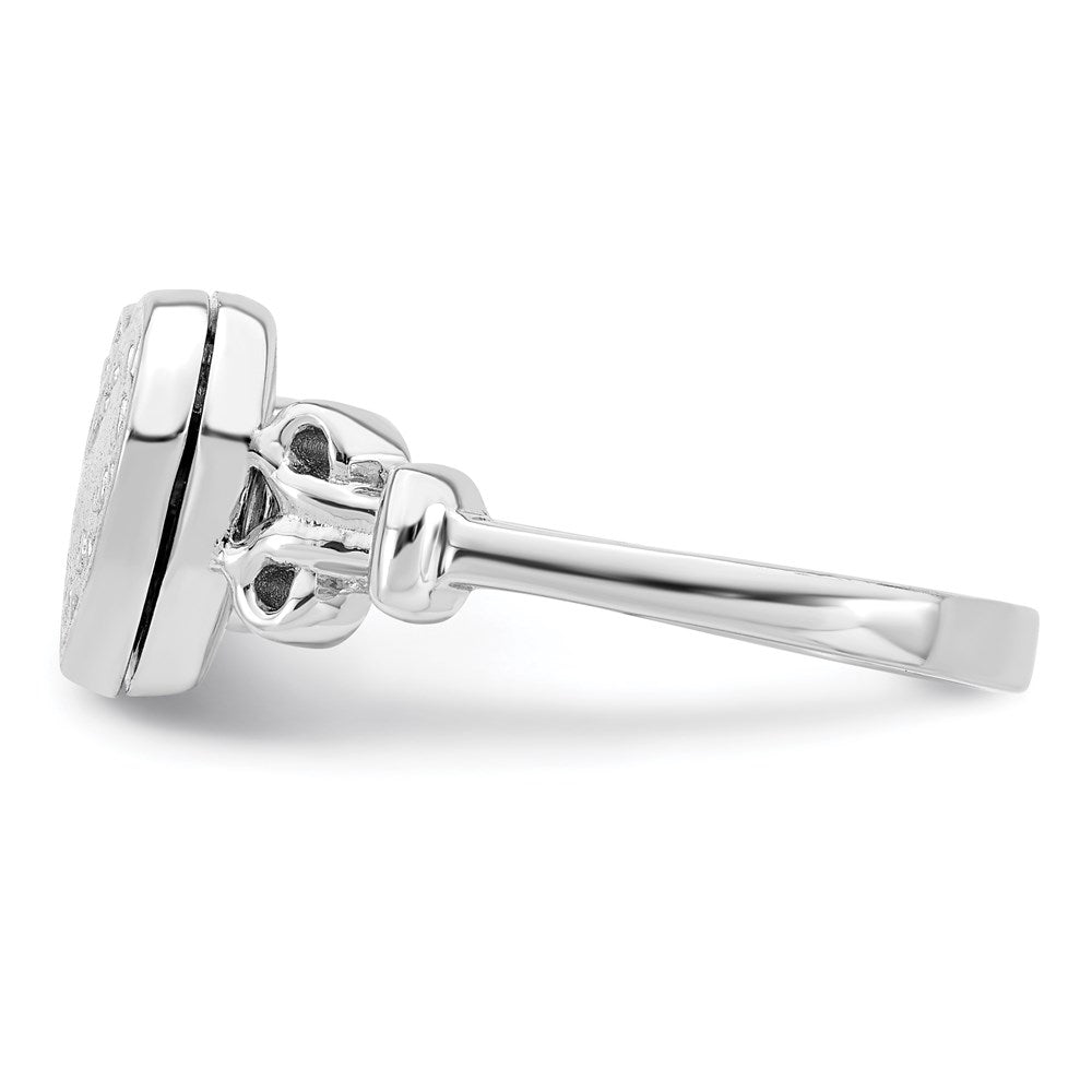 Sterlingsilber Rhodiniert 10mm Medaillon Ring