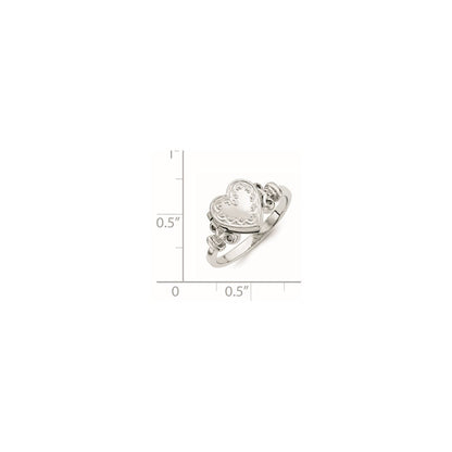 Sterlingsilber Rhodiniert 10mm Medaillon Ring