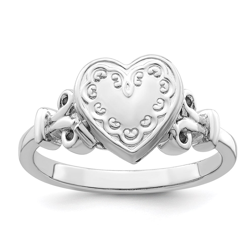Sterlingsilber Rhodiniert 10mm Medaillon Ring