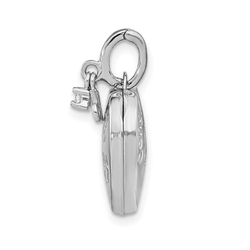 Sterlingsilber Rhodiniert Happy 16th Geburtstag mit Zirkonia Herz Medaillon