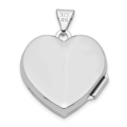 Sterlingsilber Rhodiniert 18mm Ranke Design Herz Medaillon
