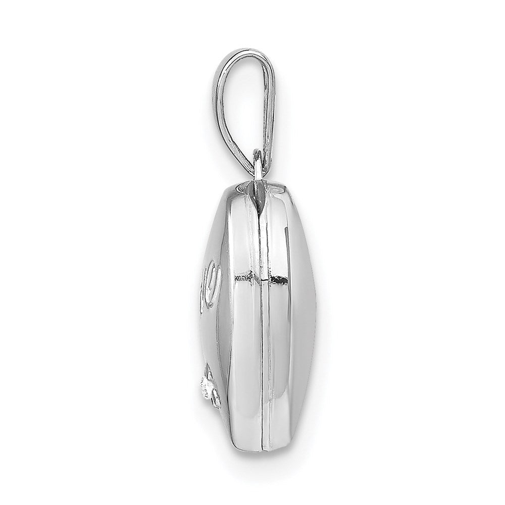 Herz-Medaillon Charm aus Sterlingsilber, rhodiniert und vergoldet, mit Diamant