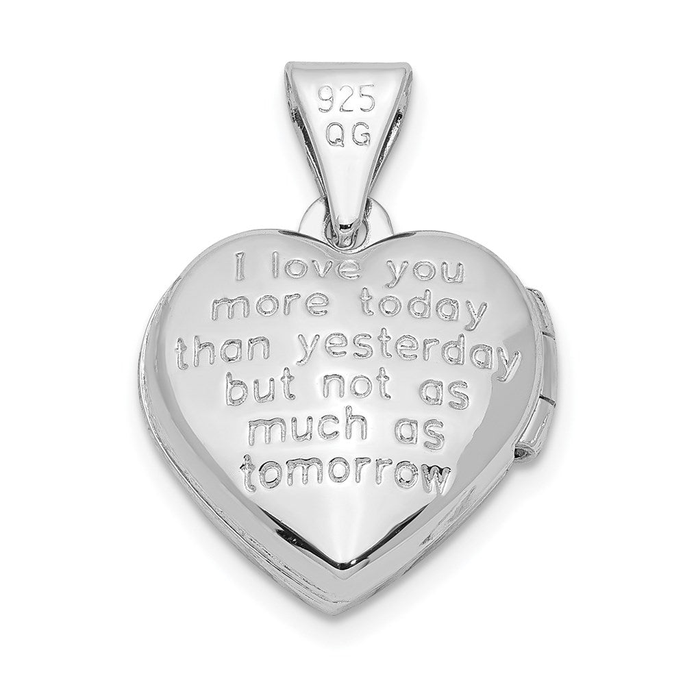 Herz-Medaillon Charm aus Sterlingsilber, rhodiniert und vergoldet, mit Diamant