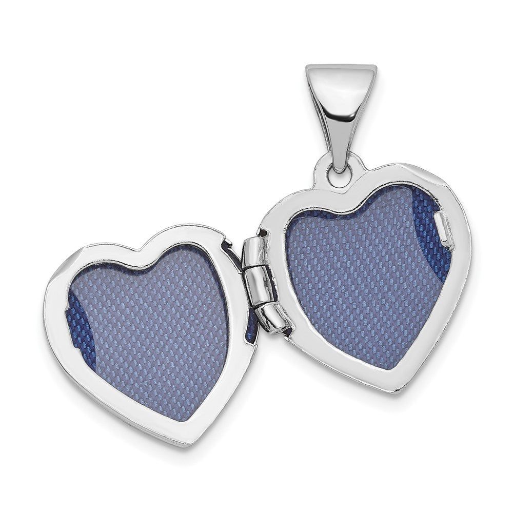 Herz-Medaillon Charm aus Sterlingsilber, rhodiniert und vergoldet, mit Diamant