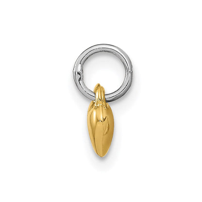 Herz-Medaillon Charm aus Sterlingsilber, rhodiniert und vergoldet, mit Diamant