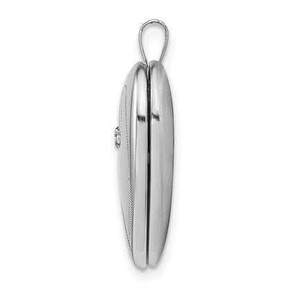 Sterlingsilber Rhodiniert Diamant 12mm Herz Medaillon