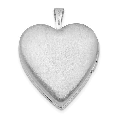 Sterlingsilber Rhodiniert Diamant 12mm Herz Medaillon