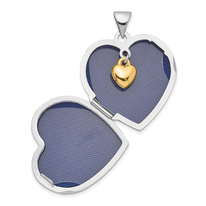 Sterlingsilber Rhodiniert & Goldfarben Immer in My Herz Diamant Medaillon