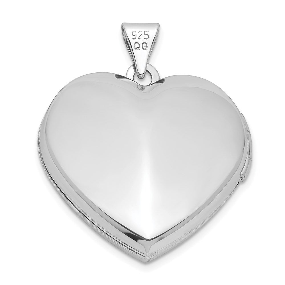 Sterlingsilber Rhodium & Vergoldet mit Key Charm Inside 21mm Herz Medaillon