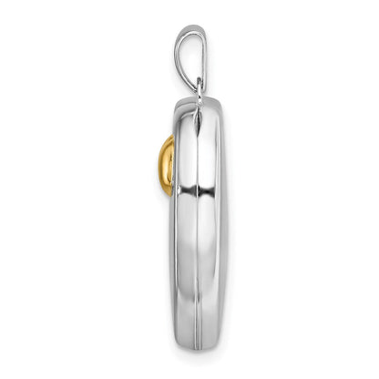 Sterlingsilber Rhodium & Vergoldet 21mm I Liebe You Herz Medaillon