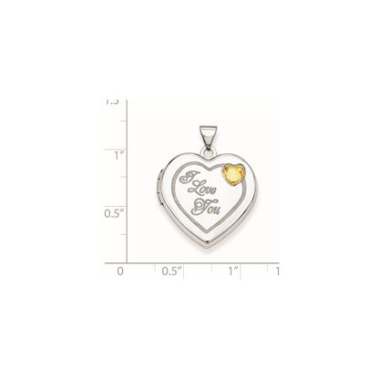 Sterlingsilber Rhodium & Vergoldet 21mm I Liebe You Herz Medaillon