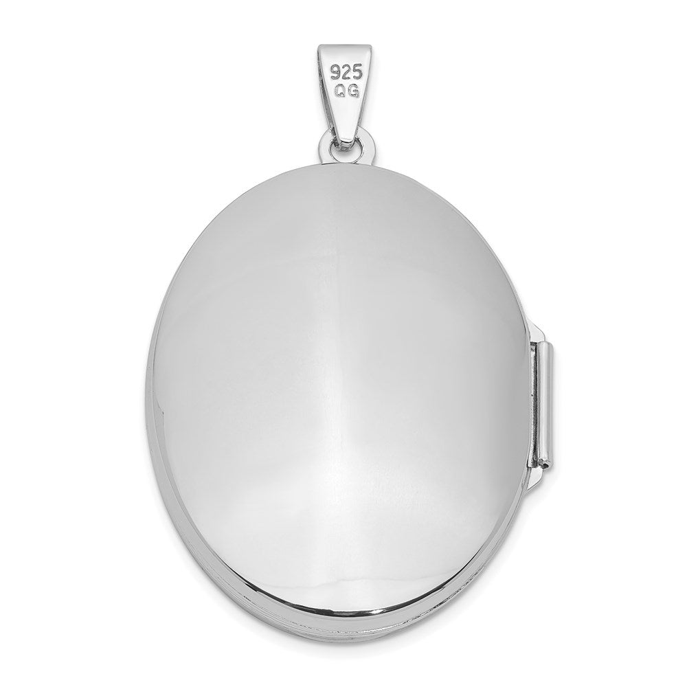 Sterlingsilber Rhodiniert 31mm Oval Ranke Medaillon