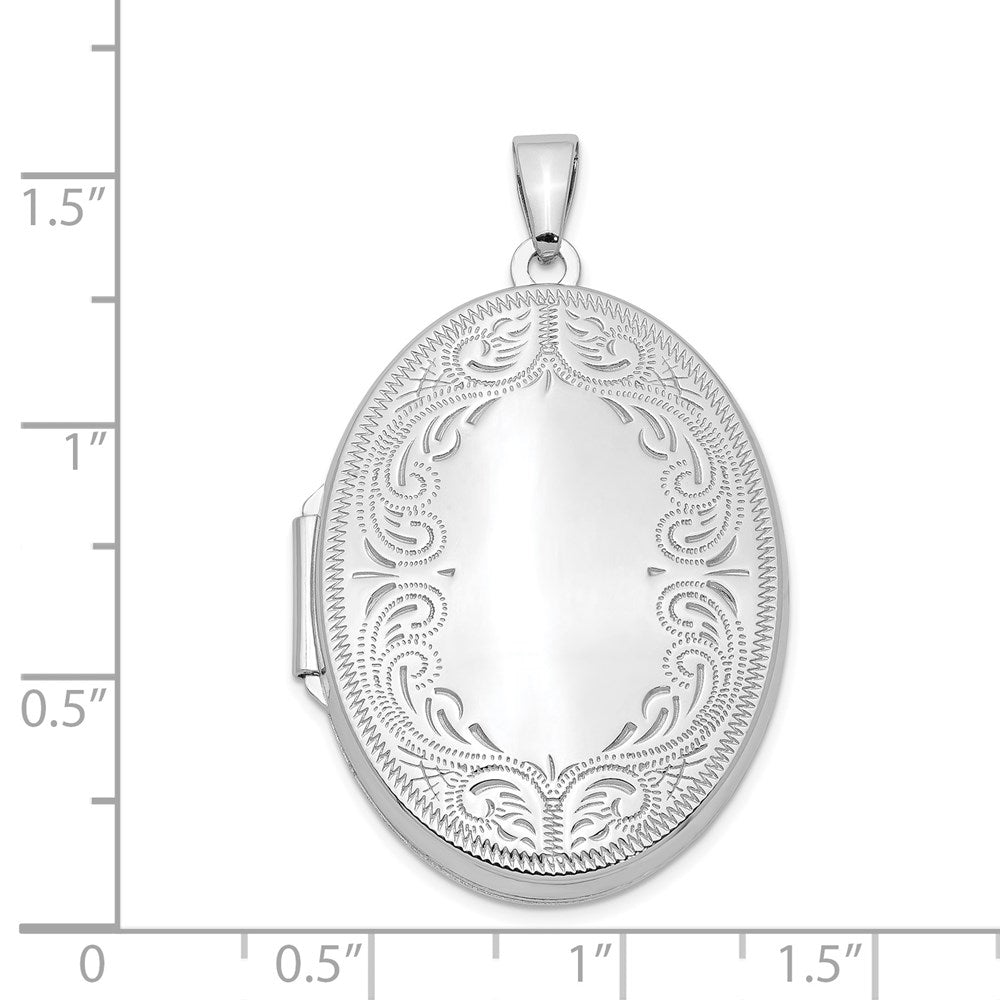Sterlingsilber Rhodiniert 31mm Oval Ranke Medaillon