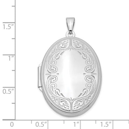 Sterlingsilber Rhodiniert 31mm Oval Ranke Medaillon