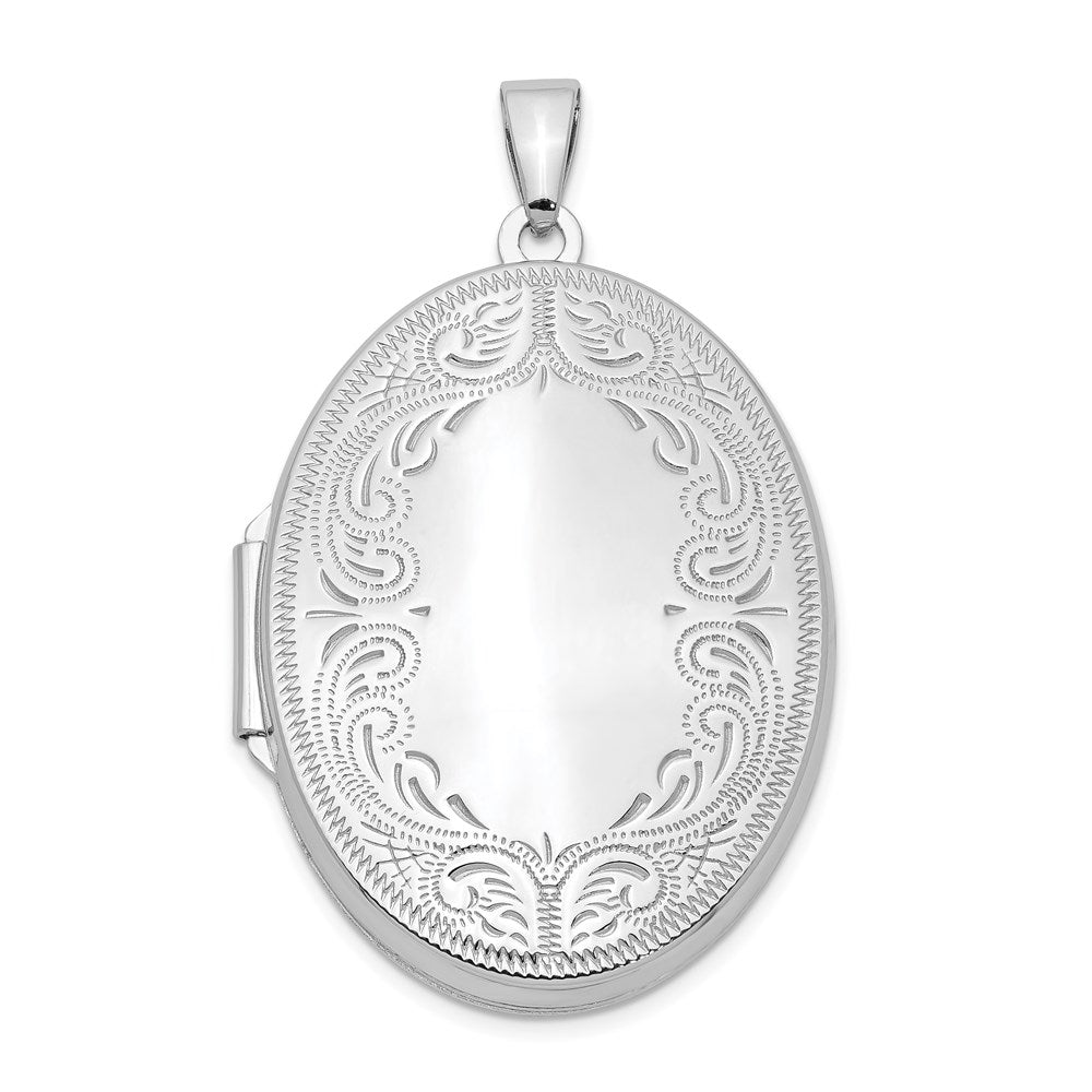 Sterlingsilber Rhodiniert 31mm Oval Ranke Medaillon