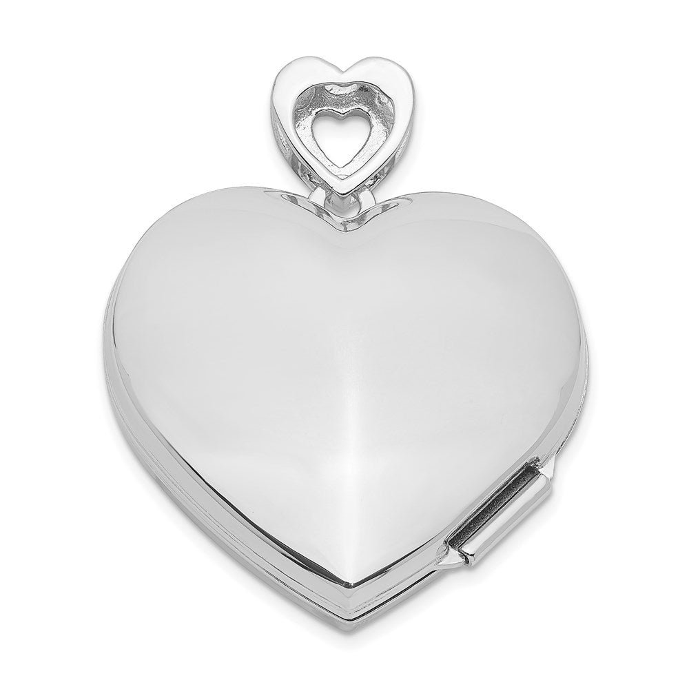 Sterlingsilber Rhodiniert 24mm mit Diamant Vintage Herz Medaillon