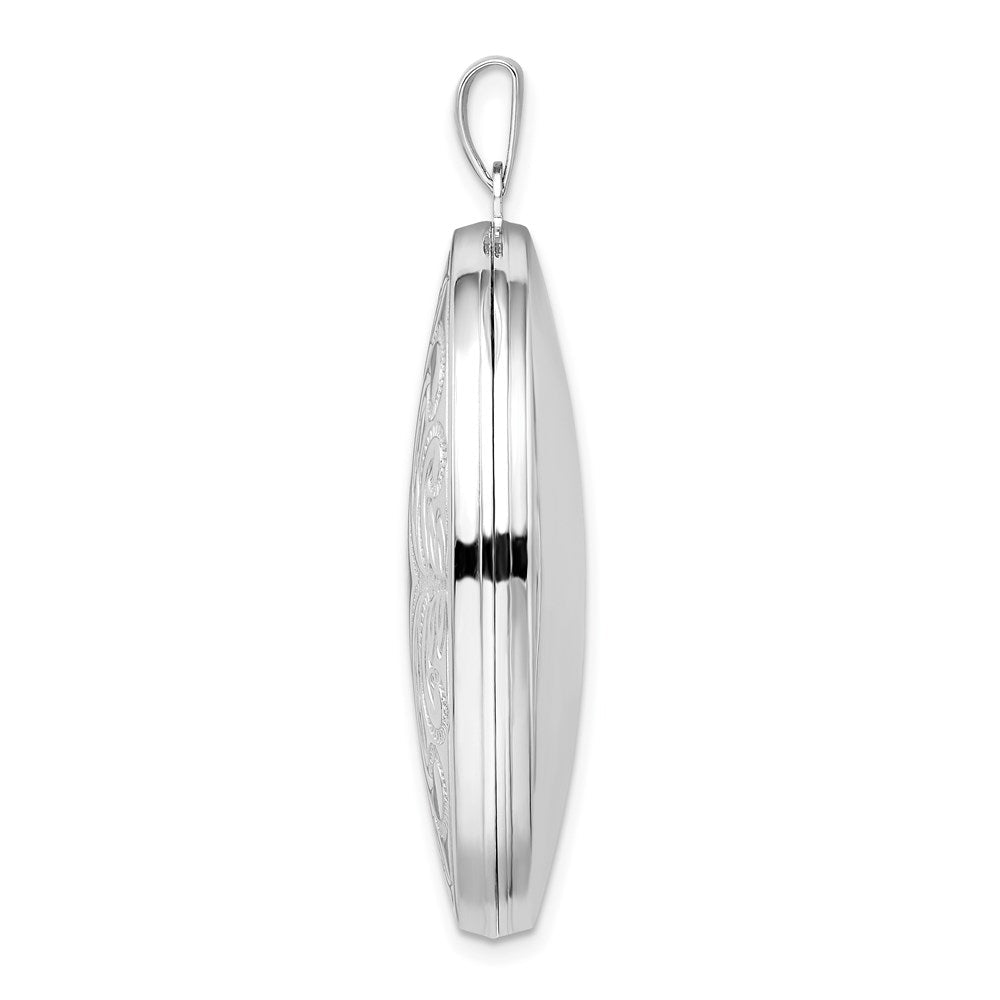 Sterlingsilber Rhodiniert Oval Ranke Medaillon